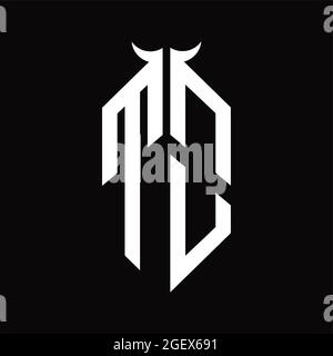ME Logo monogram with horn shape isolated black and white design ...
