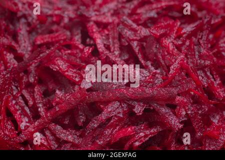 raw shredded beetroot closeup selective focus Stock Photo