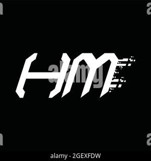HM Logo monogram with pillar shape white background design template Stock Vector