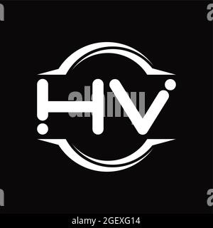 HV Logo monogram abstract speed technology blackground design template Stock Vector