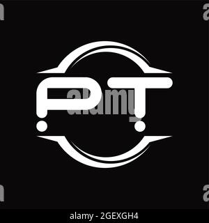 PT Logo monogram with slice rounded modern design template isolated on ...