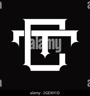 TC Logo monogram with slice shape blackground design template Stock ...