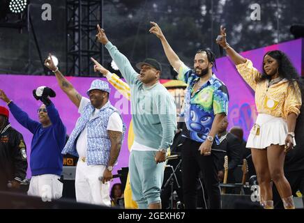 New York, United States. 21st Aug, 2021. Scorpio, Spliff Star, Busta Rhymes, Fat Joe, LL Cool J, and Remy Ma perform at the 'We Love NYC: The Homecoming Concert' In Central Park in New York City on Saturday, August 21, 2021. The Event ended abruptly when thunder storms and lightning related to Hurricane Henri moved into the area. Photo by John Angelillo/UPI Credit: UPI/Alamy Live News Stock Photo