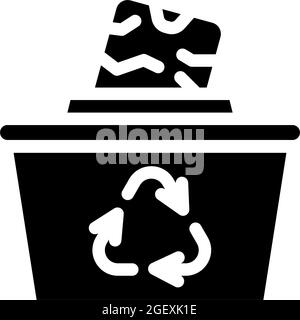 reuse solid waste glyph icon vector illustration Stock Vector