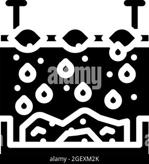 chemical treatment solid waste glyph icon vector illustration Stock Vector