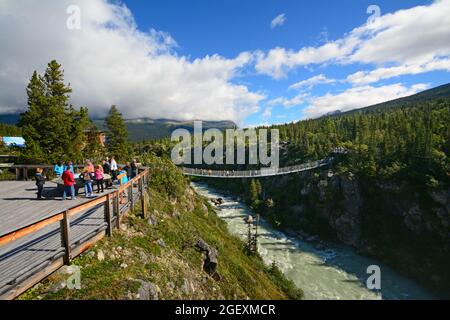 Yukon suspension Bridge Stock Photo