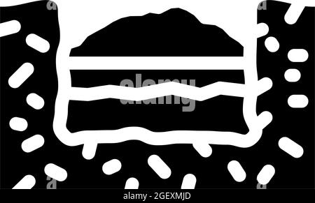 burial solid waste glyph icon vector illustration Stock Vector