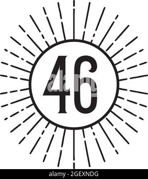 46th year anniversary logo design vector template Stock Vector