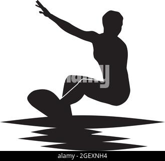 Sea surfer logo design vector template Stock Vector