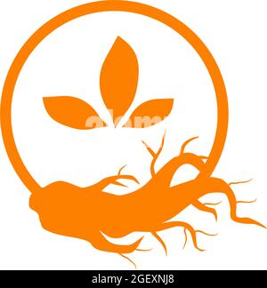 Ginseng product logo design vector template Stock Vector