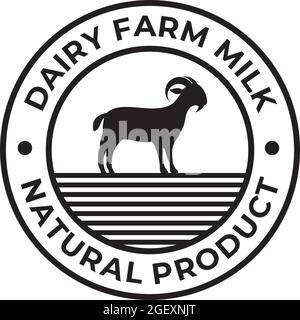 goat milk logo design vector template Stock Vector