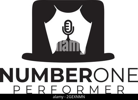 Confidence training logo design with podium vector template Stock Vector