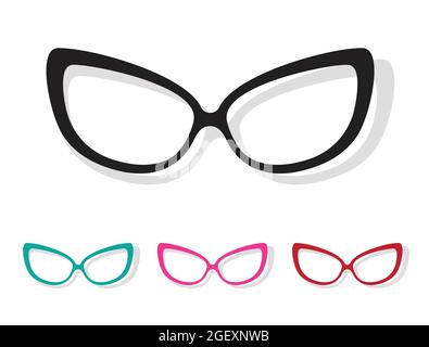 Vector image of Glasses white on white background. Stock Vector