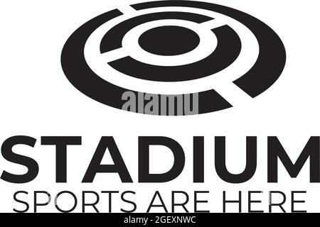 Sport stadium logo design vector template Stock Vector