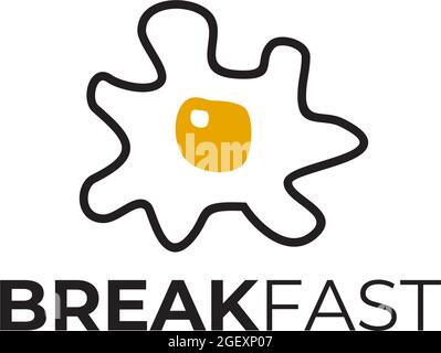 Scrambled egg restaurant logo design template Stock Vector