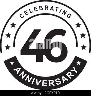 46th year anniversary logo design vector template Stock Vector