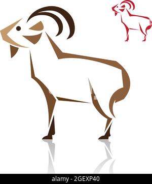 Vector image of an goat on white background.  Easy editable layered vector illustration. Wild Animals. Farm Animal. Stock Vector