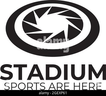 Sport stadium logo design vector template Stock Vector