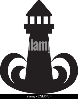 Light house building logo design vector template Stock Vector