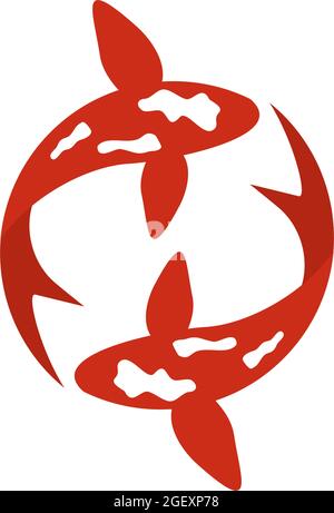 Koi fish logo design vector template Stock Vector