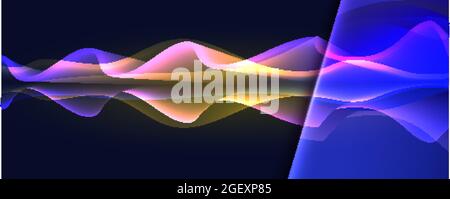 Multicolored flowing waves. Abstract background with place for text. Vector illustration. Stock Vector