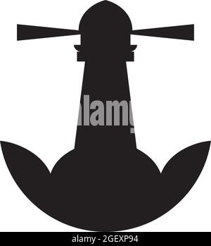 Light house building logo design vector template Stock Vector
