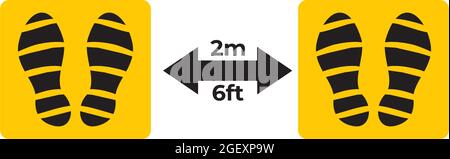 social distancing label logo design vector template Stock Vector