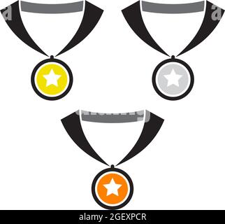 Winner medal logo design vector template Stock Vector