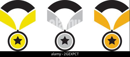 Winner medal logo design vector template Stock Vector