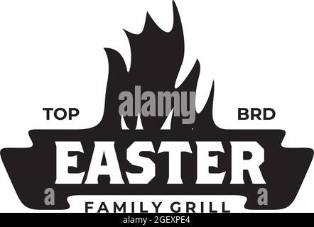 Fire grill logo design vector template Stock Vector