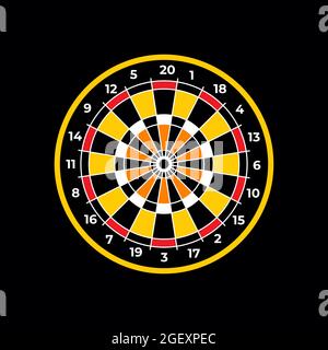complete set black dartboard vector number logo design Stock Vector