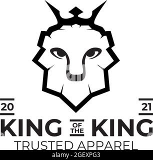 Lion king head logo design vector template Stock Vector