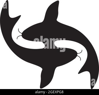 Koi fish logo design vector template Stock Vector