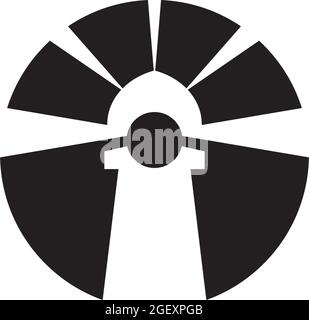 Light house building logo design vector template Stock Vector