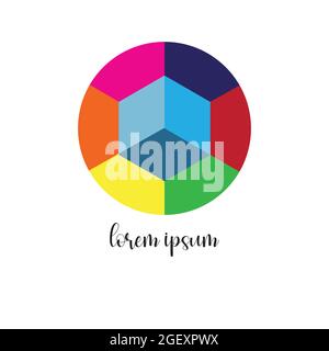 box illustration design with circle full color. the vector can be used for your brand Stock Vector