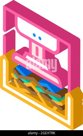 pressing solid waste isometric icon vector illustration Stock Vector