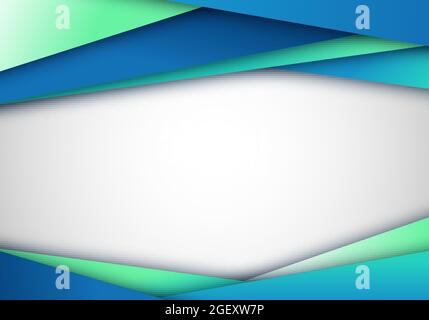 Abstract elegant modern template diagonal stripes on white background blue green gradient color paper cut style. Vector illustration Stock Vector