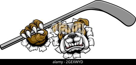 Bulldog Playing Ice Hockey Stock Illustration - Download Image Now -  Bulldog, Mascot, Dog - iStock