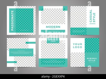 Minimal blue social post media template for multipurpose needs. Stock Vector