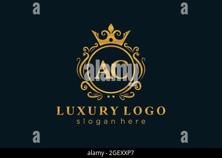 AC Letter Royal Luxury Logo template in vector art for Restaurant, Royalty, Boutique, Cafe, Hotel, Heraldic, Jewelry, Fashion and other vector illustr Stock Vector