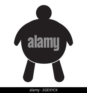 fat people icon on white background. fat man sign. Overweight man symbol. flat style. Stock Photo