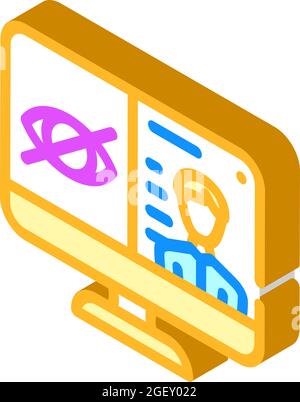 lack of sound video conference isometric icon vector illustration Stock