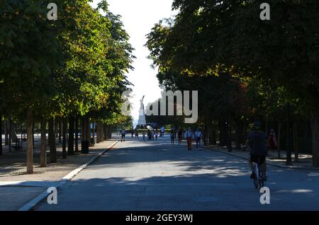 Fountain of the Fallen Angel Buen Retiro Park Madrid Spain Summer afternoon Stock Photo