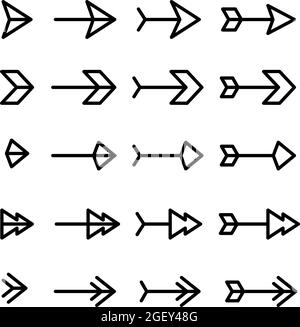 Arrows set icons. Arrow icon. Arrow vector collection. Arrow. Cursor. Archer. Digital Audio Video Play Sign. Modern simple arrows. Arrow Street Sign. Stock Vector