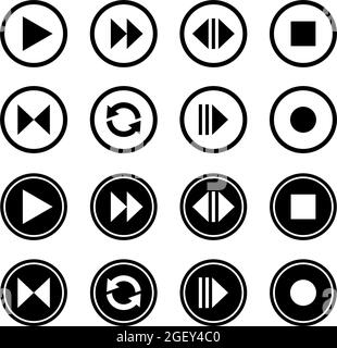 Arrows set icons. Arrow icon. Arrow vector collection. Arrow. Cursor. Archer. Digital Audio Video Play Sign. Modern simple arrows. Arrow Street Sign. Stock Vector