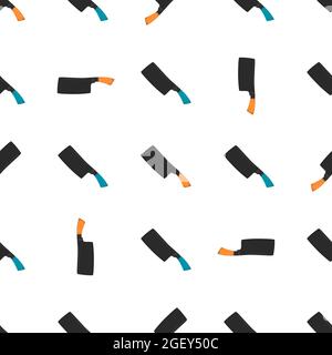 Illustration on theme pattern steel axes with wooden handle, metal ax for hunting. Big kit ax consisting of many identical axes on white background. F Stock Vector