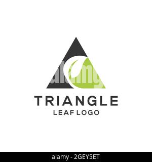 Pyramid logo. leaf logo. abstract leaf. triangle pyramida. growth modern logo vector template Stock Vector