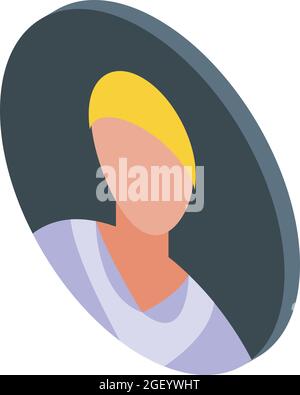 User avatar icon isometric vector. People person. Man face Stock Vector