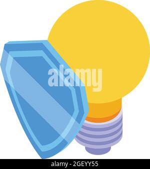 Code idea bulb icon isometric vector. Business website. Creative site Stock Vector