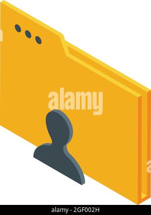 Personal locked folder icon isometric vector. File data. Secure information Stock Vector